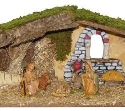 The Christmas Palace 24" X 9" X 9" ITALIAN STABLE INCLUDES 5 FIGURINES