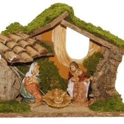 The Christmas Palace Nativity & Stables 11"X6"X9" ITALIAN STABLES INCLUDES 3 FIGURINES