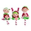 The Christmas Palace 9" HAPPY ELF STOCKING HOLDER SET OF 3