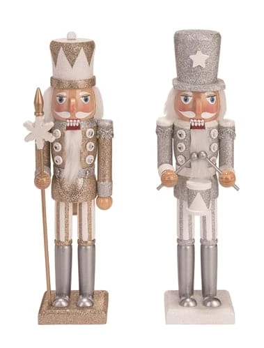 The Christmas Palace 15" GOLD & SILVER GLITTER NUTCRACKER ASSORTED SET OF 2 Nutcrackers 1 The Christmas Palace 15" GOLD & SILVER GLITTER NUTCRACKER ASSORTED SET OF 2 Nutcrackers