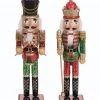 The Christmas Palace 15" RED & GREEN SHINY NUTCRACKERS ASSORTED SET OF 2