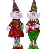 The Christmas Palace 30" BOY & GIRL PLUSH ELF ASSORTED SET OF 2 Elves