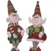 The Christmas Palace 23" RED & GREEN SITTING ELVES ASSORTED SET OF 2 Razzle Dazzle