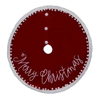 The Christmas Palace Skirts & Stockings 48" MERRY CHRISTMAS POM POM TREESKIRT 1 The Christmas Palace Skirts & Stockings 48" MERRY CHRISTMAS POM POM TREESKIRT