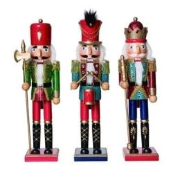 The Christmas Palace Nutcrackers 15" GLITZ AND GLAM NUTCRACKER ASSORTED SET OF 3