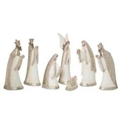 The Christmas Palace 14" LACE ACCENT NATIVITY SET OF 7