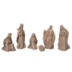 The Christmas Palace Nativity & Stables 8" GOLD SHIMMER NATIVITY SET OF 6