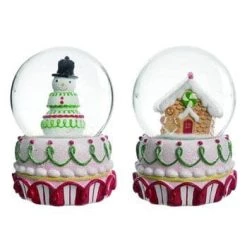 The Christmas Palace Water Lanterns 5" CHRISTMAS CANDY WATER GLOBE ASSORTED SET OF 2