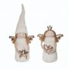 The Christmas Palace 13" IVORY & GOLD PLUSH ANGELS ASSORTED SET OF 2 Angels & Toppers