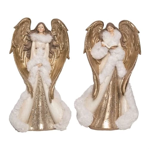 The Christmas Palace 12" IVORY & GOLD CHRISTMAS ANGELS ASSORTED SET OF 2 1 The Christmas Palace 12" IVORY & GOLD CHRISTMAS ANGELS ASSORTED SET OF 2