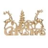 The Christmas Palace Table Tops 7" GOLD MERRY CHRISTMAS SIGN WITH DEERS