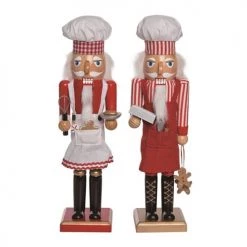 The Christmas Palace 15" SANTA BAKER NUTCRACKER ASSORTED SET OF 2 Nutcrackers