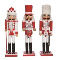 The Christmas Palace Nutcrackers 15" RED & WHITE NUTCRACKER ASSORTED SET OF 3