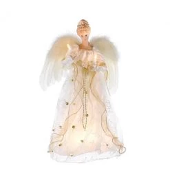 The Christmas Palace 16" IVORY & GOLD ANGEL TREE TOPPER Angels & Toppers