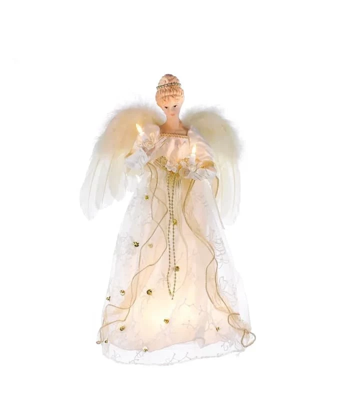 The Christmas Palace 16" IVORY & GOLD ANGEL TREE TOPPER Angels & Toppers 1 The Christmas Palace 16" IVORY & GOLD ANGEL TREE TOPPER Angels & Toppers