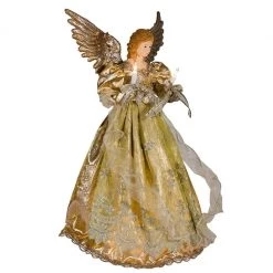 The Christmas Palace 16'' PLATINUM ANGEL TREE TOPPER WITH 10 LIGHTS Angels & Toppers