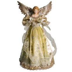The Christmas Palace 16'' PLATINUM ANGEL TREE TOPPER WITH 10 LIGHTS Angels & Toppers