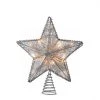 The Christmas Palace 10" TREE TOPPER SILVER STAR WITH 20 LIGHTS