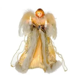 The Christmas Palace 10" IVORY & GOLD ANGEL TREE TOPPER