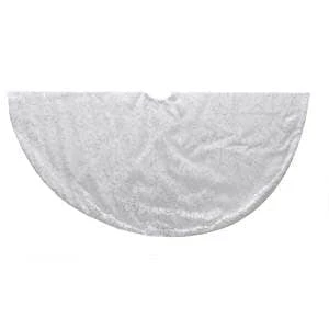 The Christmas Palace 48" SILVER GLITTER SWIRL TREE SKIRT 1 The Christmas Palace 48" SILVER GLITTER SWIRL TREE SKIRT