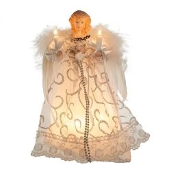The Christmas Palace Angels & Toppers 9" WHITE & SILVER ANGEL TREE TOPPER