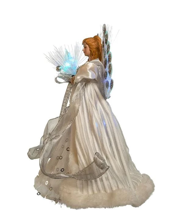 The Christmas Palace 12" FIBER OPTIC WHITE & SILVER ANGEL TREE TOPPER 3 The Christmas Palace 12" FIBER OPTIC WHITE & SILVER ANGEL TREE TOPPER