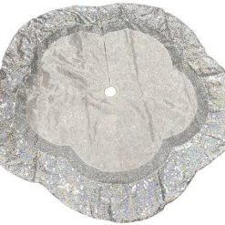The Christmas Palace Sales 5 The Christmas Palace Skirts & Stockings 60" SILVER SEQUIN EDGE TREE SKIRT