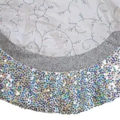 The Christmas Palace Skirts & Stockings 60" SILVER SEQUIN EDGE TREE SKIRT