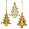 The Christmas Palace 5" GOLD GLITTER CHRISTMAS TREE ASSORTED ORNAMENT SET OF 12
