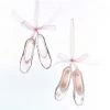 The Christmas Palace 4" PINK GLASS BALLET SHOES ORNAMENT SET OF 12 Christmas Ornaments