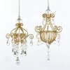 The Christmas Palace 6.5" GOLD CHANDELIER ASSORTED ORNAMENT SET OF 6