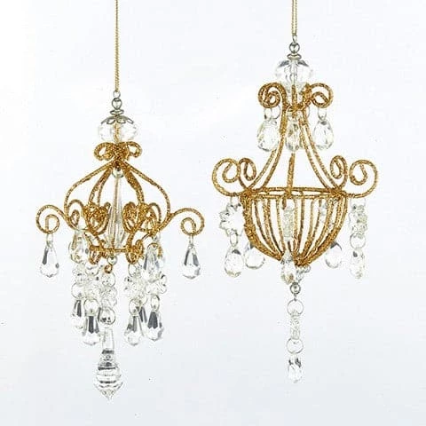 The Christmas Palace 6.5" GOLD CHANDELIER ASSORTED ORNAMENT SET OF 6 1 The Christmas Palace 6.5" GOLD CHANDELIER ASSORTED ORNAMENT SET OF 6