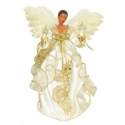 The Christmas Palace Angels & Toppers 12" GOLD ANGEL TREE TOPPER WITH 10 LIGHTS