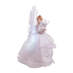 The Christmas Palace 14" WHITE FIBER OPTIC ANGEL TREE TOPPER