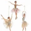 The Christmas Palace Christmas Ornaments 7" PINK & GOLD BALLERINA ORNAMENT SET OF 3