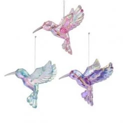 The Christmas Palace 3" IRIDESCENT HUMMINGBIRD ORNAMENT SET OF 12 Christmas Ornaments