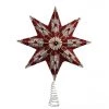 The Christmas Palace 16" RUBY RED & PLATINUM STAR TREE TOPPER Angels & Toppers
