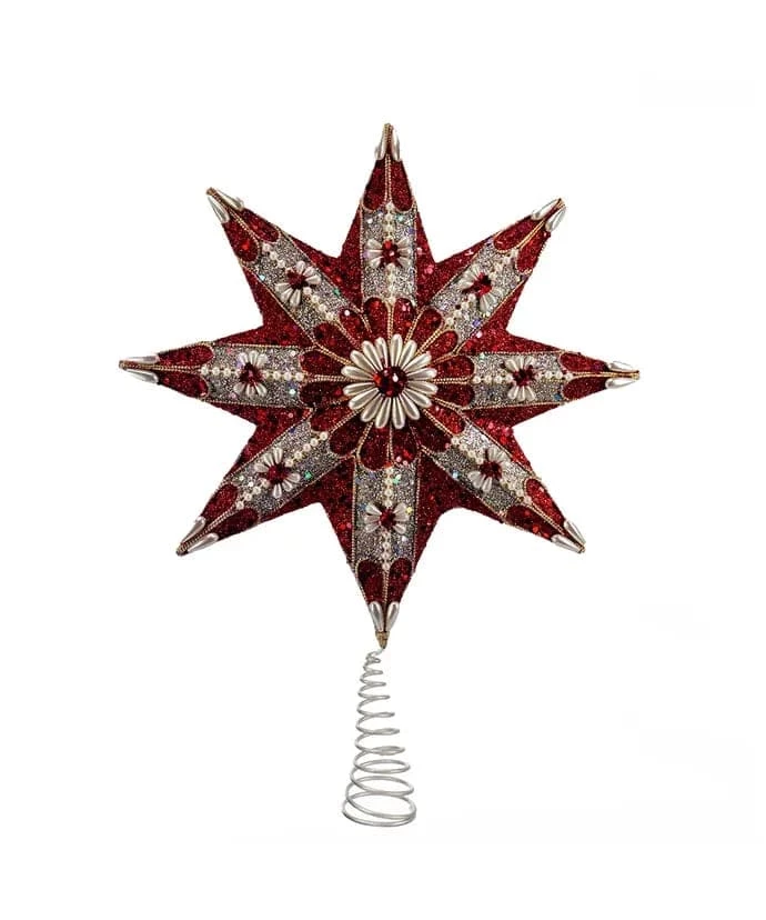 The Christmas Palace 16" RUBY RED & PLATINUM STAR TREE TOPPER Angels & Toppers 1 The Christmas Palace 16" RUBY RED & PLATINUM STAR TREE TOPPER Angels & Toppers