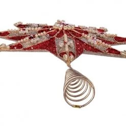 The Christmas Palace 16" RUBY RED & PLATINUM STAR TREE TOPPER Angels & Toppers 5 The Christmas Palace 16