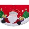 The Christmas Palace 48" RED & WHITE APPLIQUE SANTA TREE SKIRT