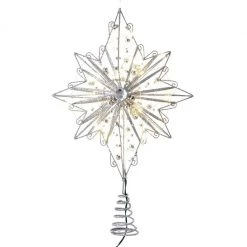 The Christmas Palace 15" SILVER FAIRY STAR TREE TOPPER Angels & Toppers