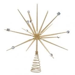 The Christmas Palace 15" GOLD JEWEL SPIKED TREE TOPPER