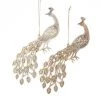 The Christmas Palace 2" GOLD PEACOCK ORNAMENT SET OF 12