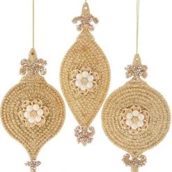 The Christmas Palace 6" GOLD ONION, FINIAL & BALL ORNAMENT SET OF 12