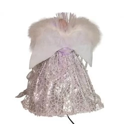 The Christmas Palace Angels & Toppers 12" FIBER OPTIC SILVER ANGEL TREE TOPPER