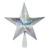 The Christmas Palace 10" 18 LIGHT COLOR CHANGING "MERRY CHRISTMAS" SILVER STAR TREETOP Angels & Toppers