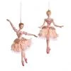 The Christmas Palace 4" BLUSH PINK BALLERINA ORNAMENT SET OF 2