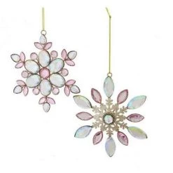 The Christmas Palace 4" ROSE GOLD SNOWFLAKE ORNAMENT ASSORTED SET OF 6
