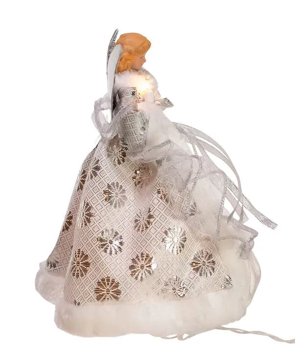 The Christmas Palace Angels & Toppers 10" SILVER & WHITE ANGEL TREE TOPPER 2 The Christmas Palace Angels & Toppers 10" SILVER & WHITE ANGEL TREE TOPPER