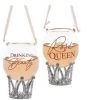 The Christmas Palace 3" ROSE WINE GLASS WITH CROWN ASSORTED SET OF 2 Christmas Ornaments